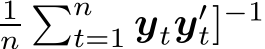 1n�nt=1 yty′t]−1