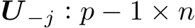 �U −j : p − 1 × n