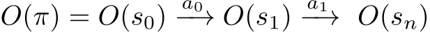  O(π) = O(s0) a0−→ O(s1) a1−→ O(sn)
