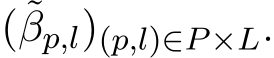  (˜βp,l)(p,l)∈P×L.