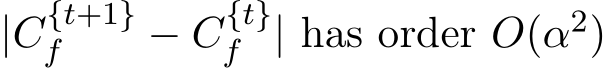  |C{t+1}f − C{t}f | has order O(α2)