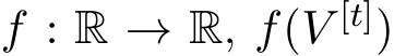  f : R → R, f(V [t])