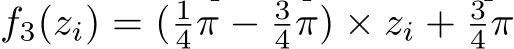 f3(zi) = ( 14π − 34π) × zi + 34π