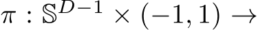  π : SD−1 × (−1, 1) →