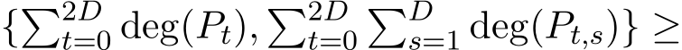 {�2Dt=0 deg(Pt), �2Dt=0�Ds=1 deg(Pt,s)} ≥