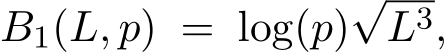  B1(L, p) = log(p)√L3,