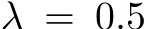  λ = 0.5