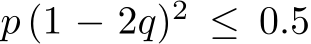  p (1 − 2q)2 ≤ 0.5