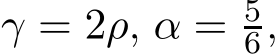  γ = 2ρ, α = 56,