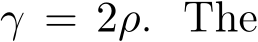  γ = 2ρ. The