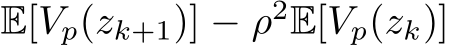  E[Vp(zk+1)] − ρ2E[Vp(zk)]