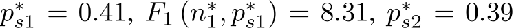  p∗s1 = 0.41, F1 (n∗1, p∗s1) = 8.31, p∗s2 = 0.39