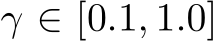  γ ∈ [0.1, 1.0]