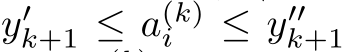  y′k+1 ≤ a(k)i ≤ y′′k+1