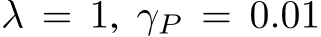  λ = 1, γP = 0.01