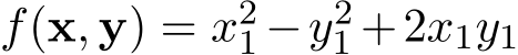 f(x, y) = x21 −y21 +2x1y1