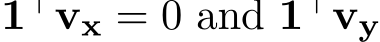  1⊤vx = 0 and 1⊤vy