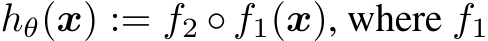  hθ(x) := f2 ◦ f1(x), where f1
