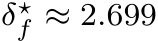  δ⋆f ≈ 2.699