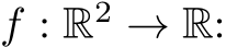  f : R2 → R: