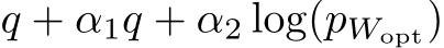  q + α1q + α2 log(pWopt)