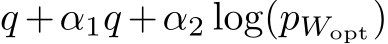  q +α1q +α2 log(pWopt)