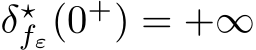  δ⋆fε(0+) = +∞