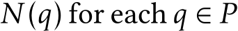  N(q) for each q ∈ P