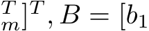 Tm]T , B = [b1