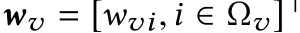  wv = [wvi,i ∈ Ωv]⊤