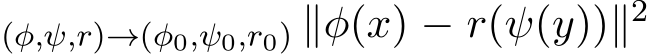 (φ,ψ,r)→(φ0,ψ0,r0) ∥φ(x) − r(ψ(y))∥2
