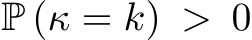  P (κ = k) > 0