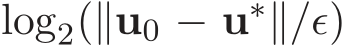  log2(∥u0 − u∗∥/ǫ)