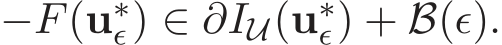  −F(u∗ǫ) ∈ ∂IU(u∗ǫ) + B(ǫ).