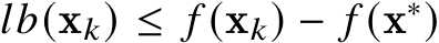  𝑙𝑏(x𝑘) ≤ 𝑓 (x𝑘) − 𝑓 (x∗)