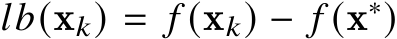  𝑙𝑏(x𝑘) = 𝑓 (x𝑘) − 𝑓 (x∗)