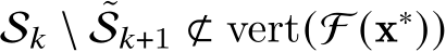  S𝑘 \ ˜S𝑘+1 ⊄ vert(F (x∗))