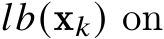  𝑙𝑏(x𝑘) on