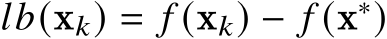  𝑙𝑏(x𝑘) = 𝑓 (x𝑘) − 𝑓 (x∗)