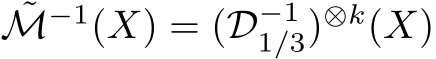 ˜M−1(X) = (D−11/3)⊗k(X)