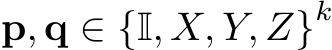  p, q ∈ {I, X, Y, Z}k