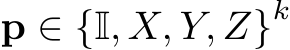 p ∈ {I, X, Y, Z}k