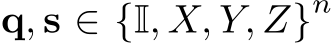  q, s ∈ {I, X, Y, Z}n