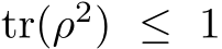  tr(ρ2) ≤ 1