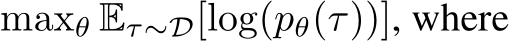  maxθ Eτ∼D[log(pθ(τ))], where