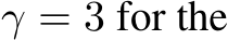  γ = 3 for the