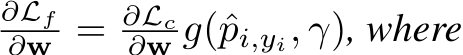∂Lf∂w = ∂Lc∂w g(ˆpi,yi, γ), where