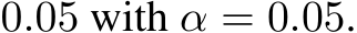 0.05 with α = 0.05.