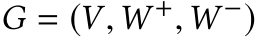 G = (V,W +,W −)