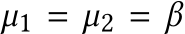  µ1 = µ2 = β